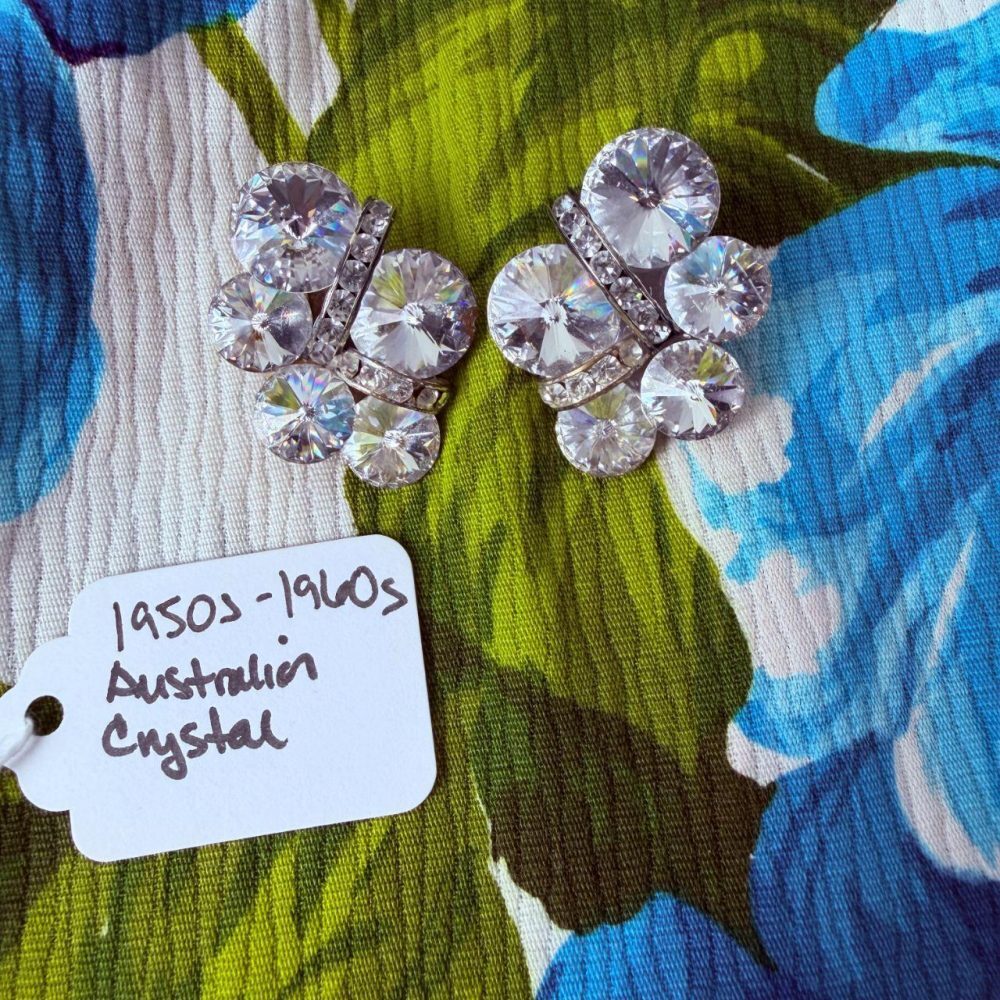 Vintage Austrian crystal earrings - STUNNING shine on these! it does look like s